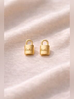 🎂Gold Padlock Stud Earrings